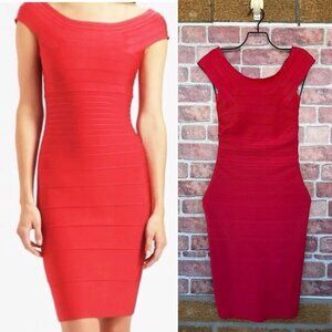 Hervé Léger Coral Bodycon Dress size XS
